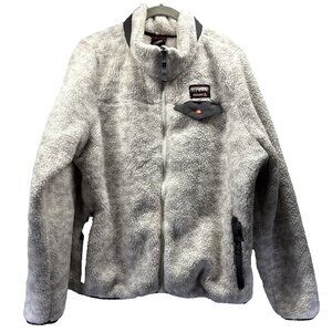 Gerry Fleece Jacket Women's‎ Large Long Sleeve Ivory Full Zip Warm Coat Thick